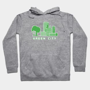 EcoMetropolis - Green Cityscape - Eco Friendly Hoodie